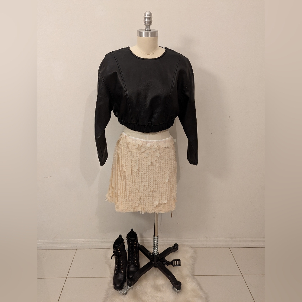 Zara cropped leather top - Picture 5 of 7
